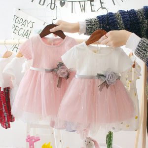 0-1-3 years old baby girl solid color princess skirt baby summer new style gauze skirt girls dress wholesale