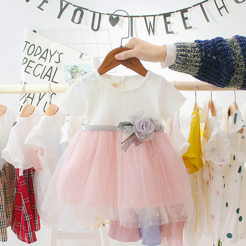 0-1-3 years old baby girl solid color princess skirt baby summer new style gauze skirt girls dress wholesale - Image 4