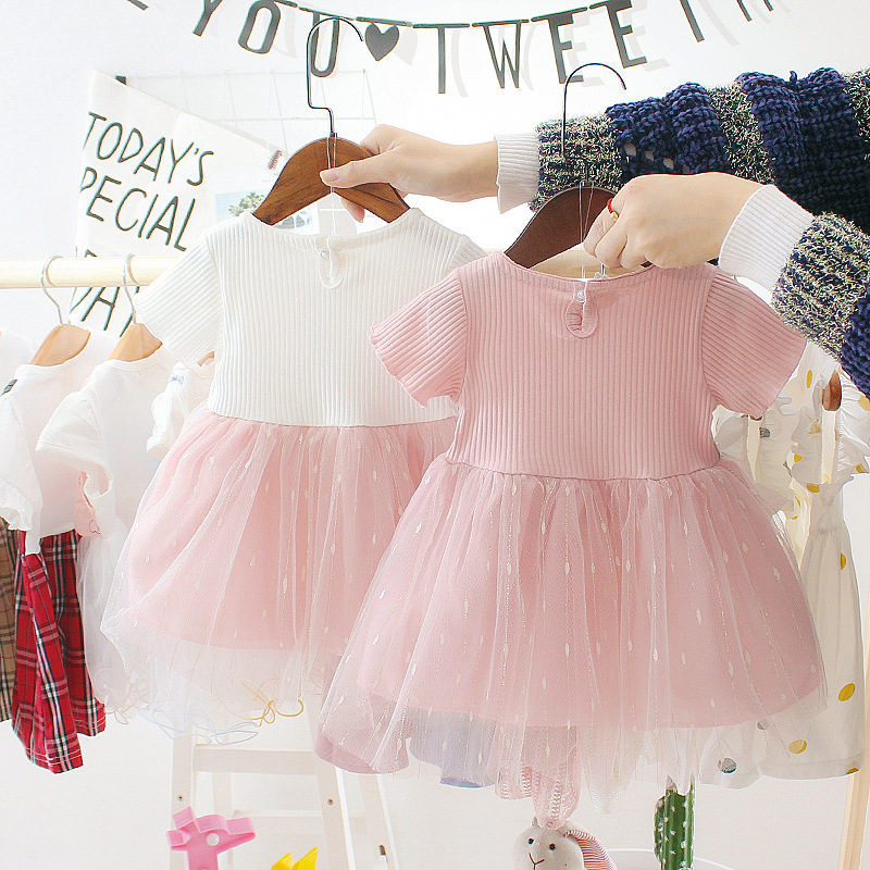 0-1-3 years old baby girl solid color princess skirt baby summer new style gauze skirt girls dress wholesale - Image 3