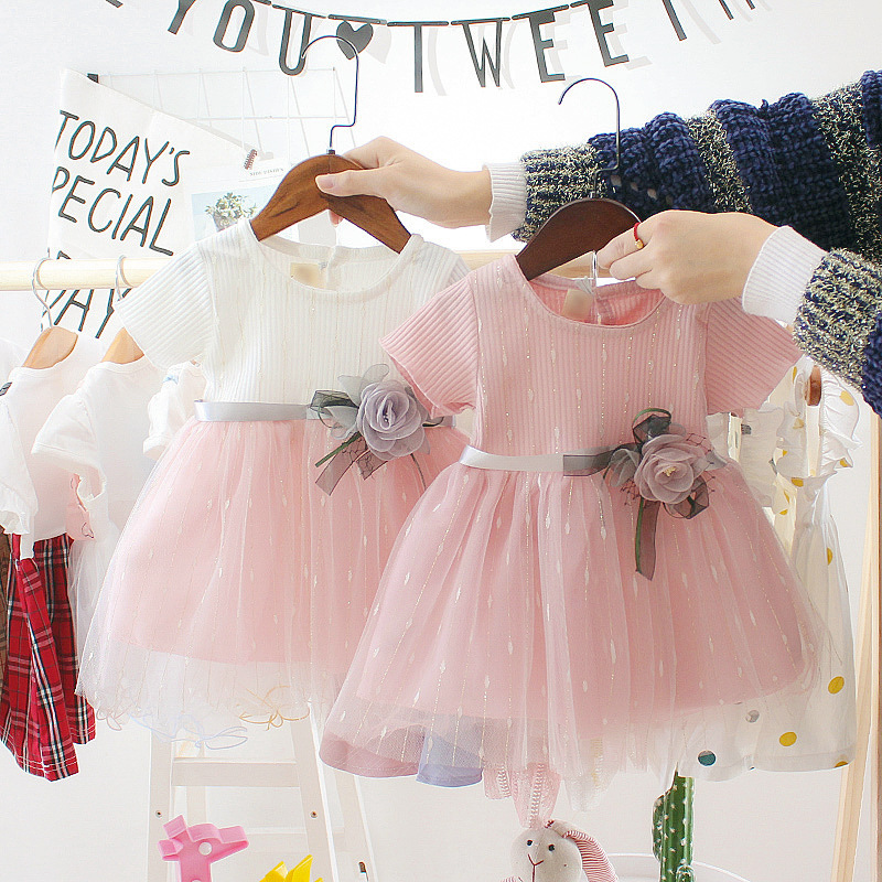 0-1-3 years old baby girl solid color princess skirt baby summer new style gauze skirt girls dress wholesale - Image 2