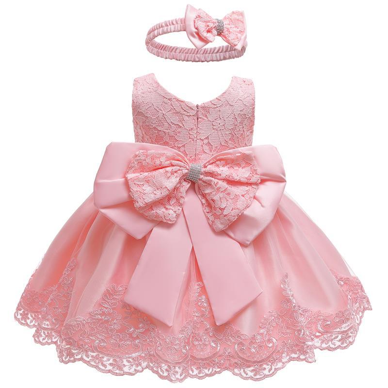 Amazon's Hot-Selling Baby's 100-Day-Old Dress with Bows and Hairband, Tutu Skirt, Lace Dress - Image 5