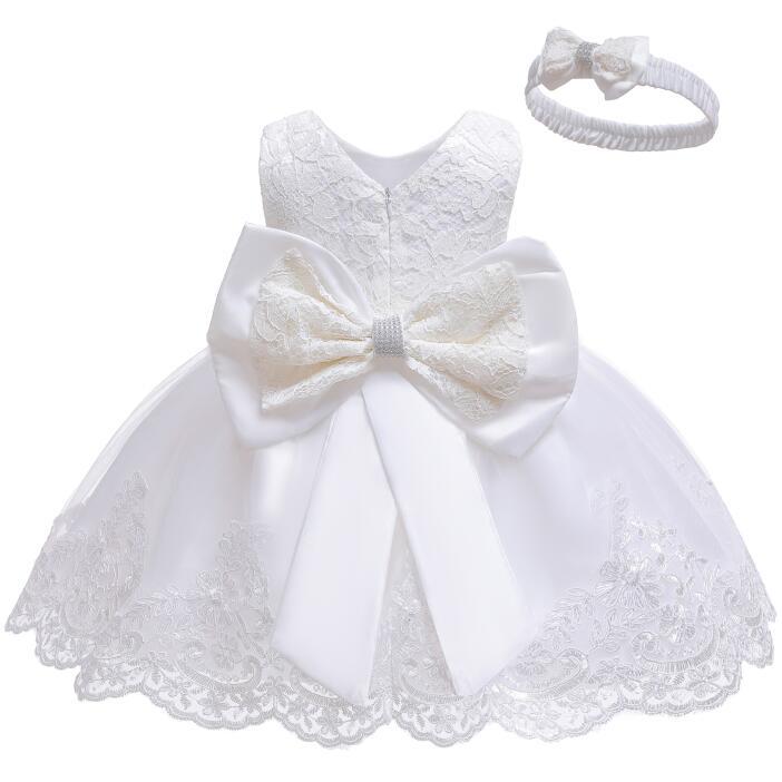 Amazon's Hot-Selling Baby's 100-Day-Old Dress with Bows and Hairband, Tutu Skirt, Lace Dress - Image 4
