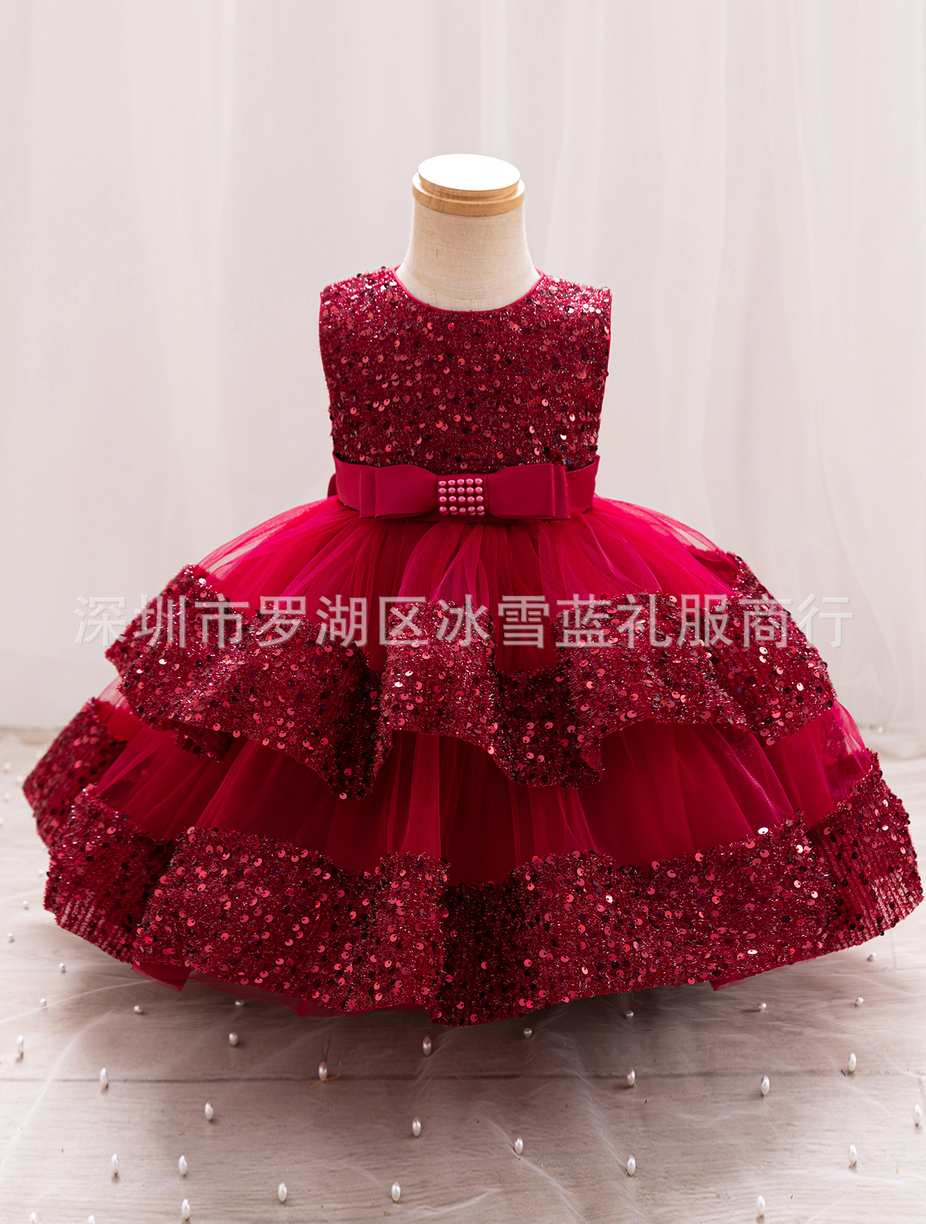 Foreign Trade New Children's Birthday Sequin Princess Dress Baby Girl's Birthday Banquet dress Dress - Image 3