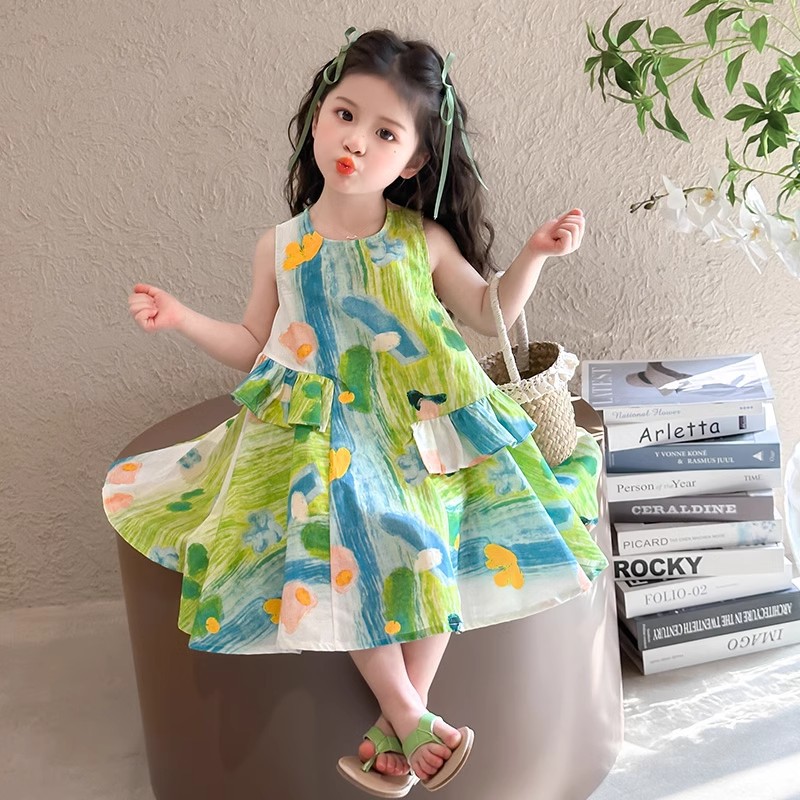 Girls Gradient Color Rainbow Slip Skirt dress Summer Sanya Seaside Beach Skirt Travel Photo Card Wear - Image 2