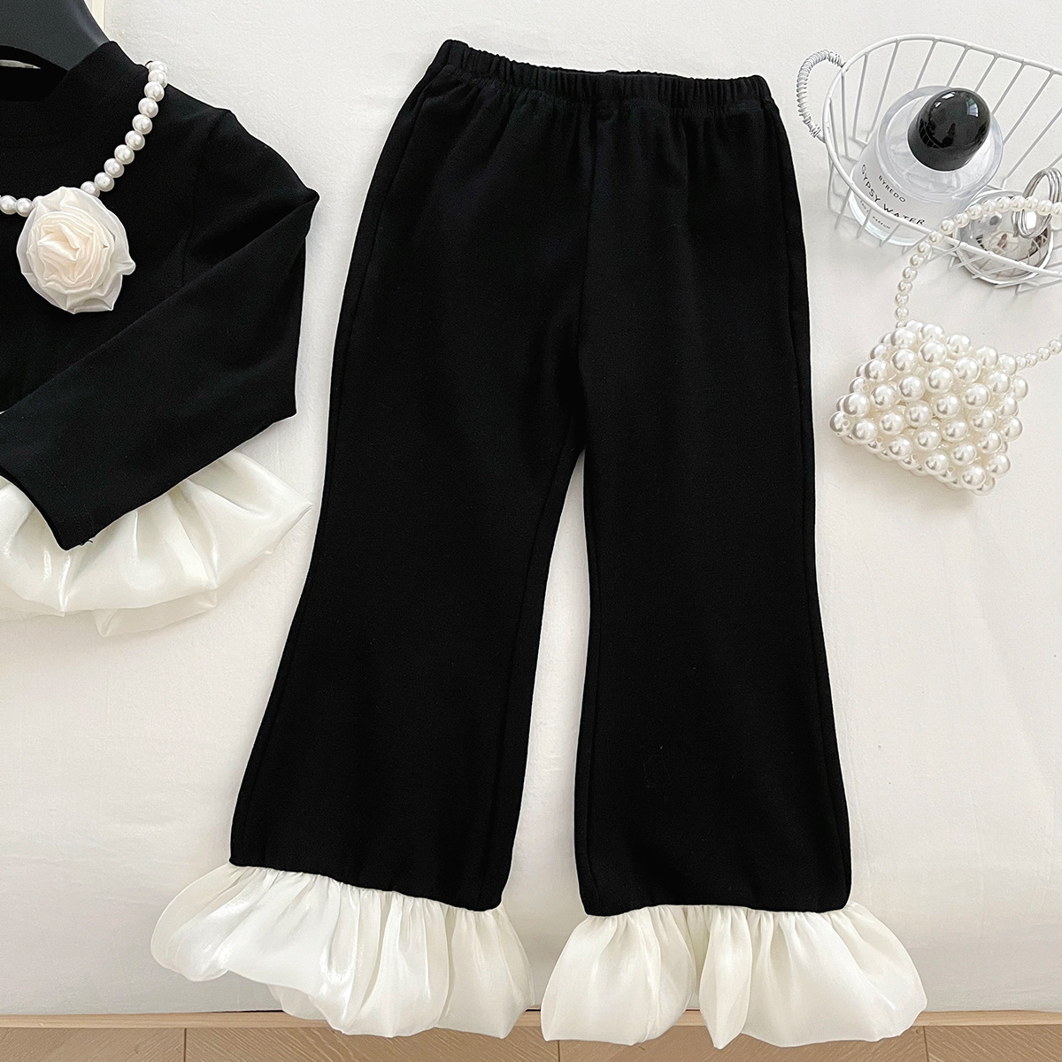 Autumn Girls' Outfit 2025 New Long-Sleeve Lace Top Children's Pants Stylish Two-Piece Set for Baby Girls Cross-Border - Image 3