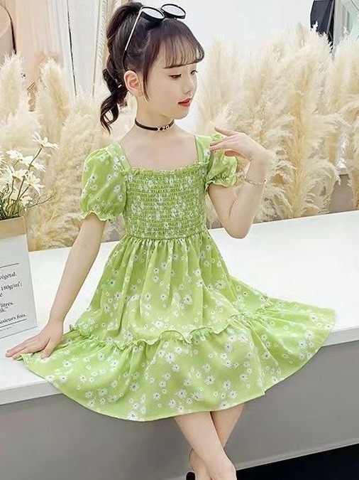 Girl's princess dress 2023 new floral dress thin Western style little girl's skirt summer 3-10 years old Korean style - Image 3
