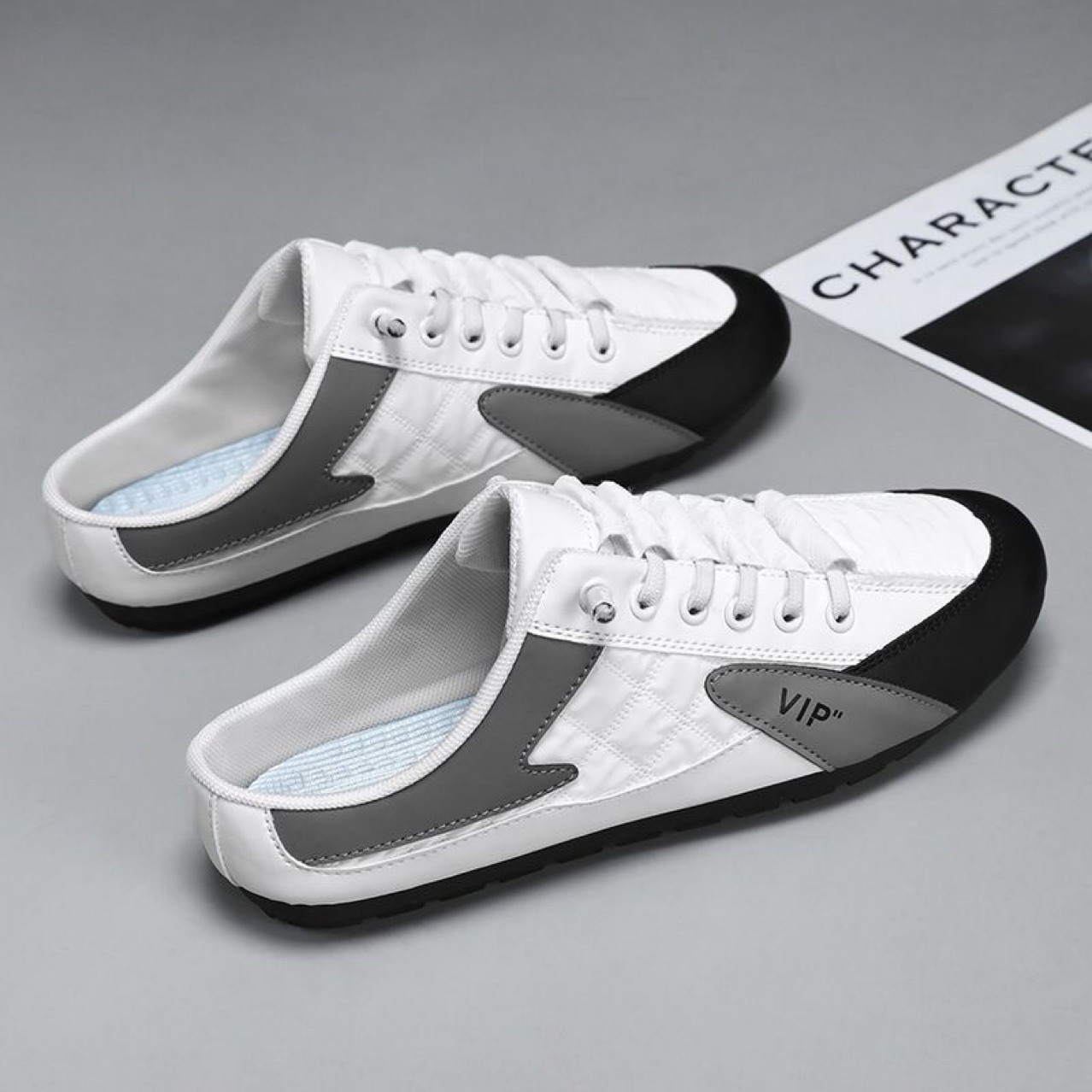 Cross-Border Pu Men's Shoes, Summer Breathable Sports Slip-On Casual Sneakers, Men's Soft-Soled Non-Slip Driving Lazy Shoes - Image 4