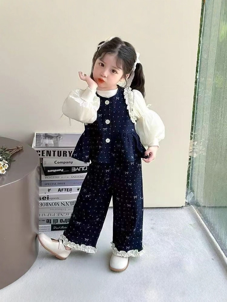 Girls Suit Spring & Fall 2025 New Style Baby Girl Accessible Luxury Three-Piece Set Korean Style Autumn Kidsren's Clothes - Image 4