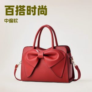 Cross-Border New Women's Bag, Fashionable and Elegant Bow Handbag, Simple Texture, Versatile Shoulder Crossbody Bag
