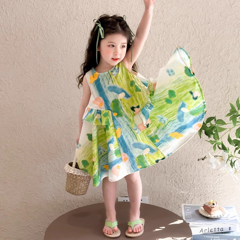 Girls Gradient Color Rainbow Slip Skirt dress Summer Sanya Seaside Beach Skirt Travel Photo Card Wear - Image 4