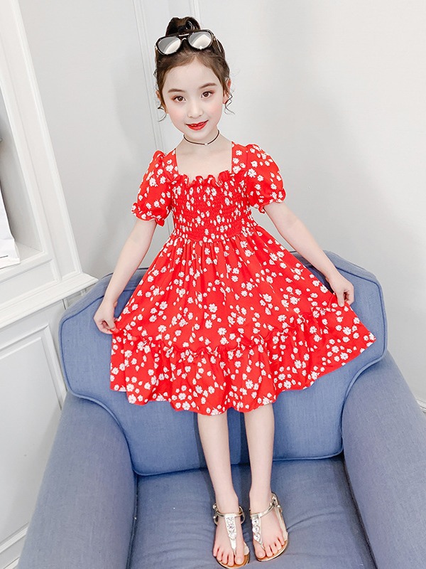 Girl's princess dress 2023 new floral dress thin Western style little girl's skirt summer 3-10 years old Korean style - Image 4