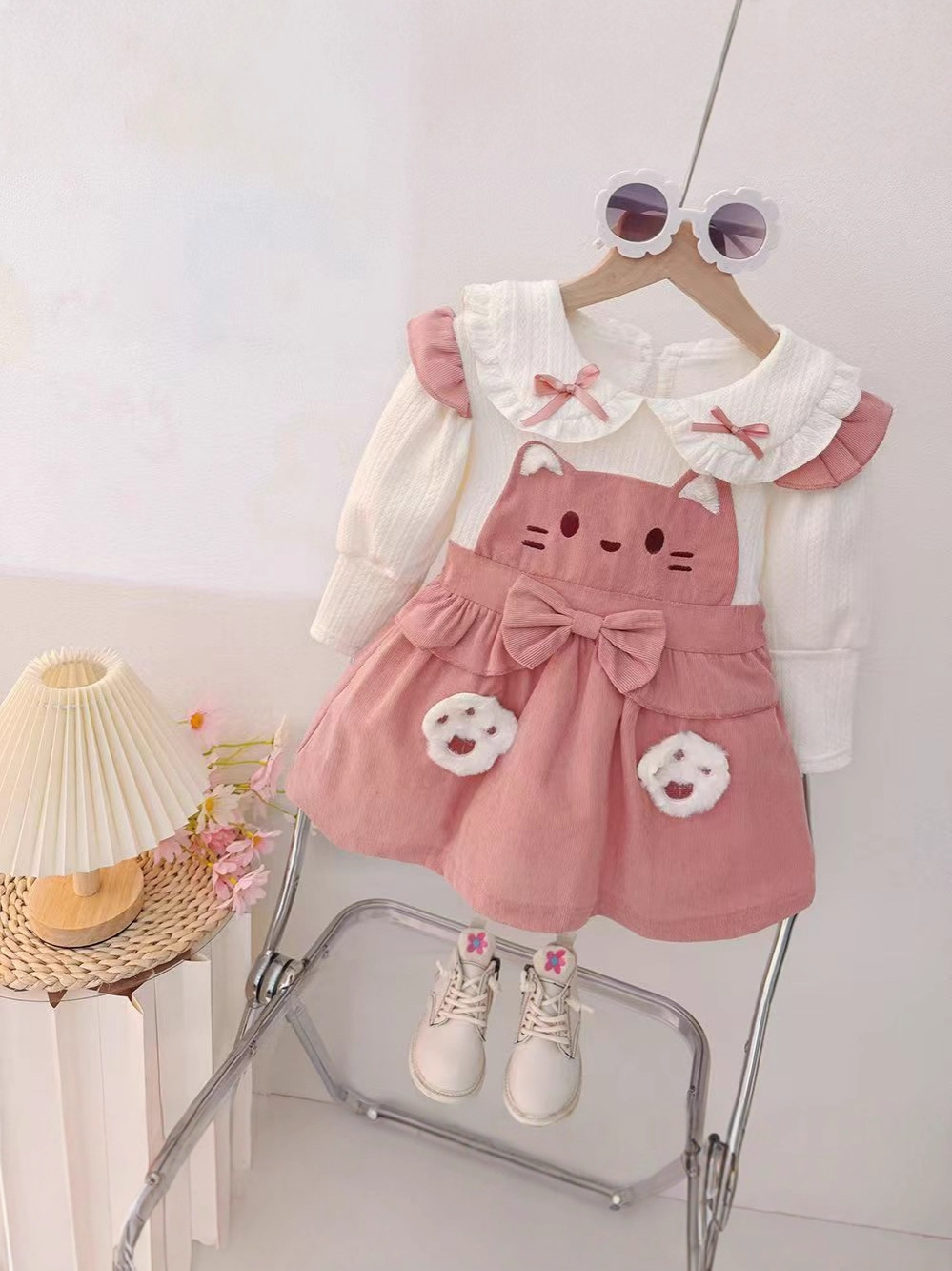 Girls' Cartoon Dress 2025 Autumn New Spring and Autumn Princess Baby Strap Stylish Children's Fresh Trendy - Image 2