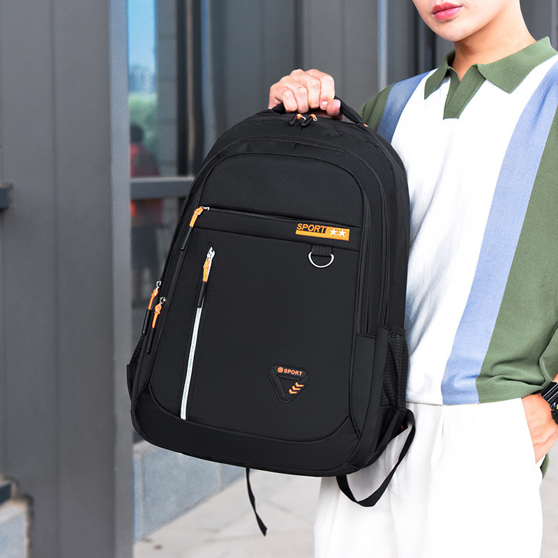 Cross-Border Men's Backpack Large Capacity Solid Color Business Travel Bag Fashion Trendy College Student Bag - Image 2