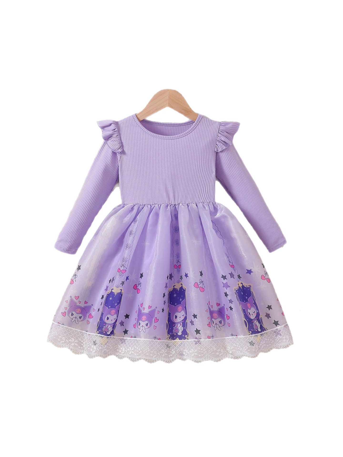 Foreign Trade Cross-Border Girls' Dress Autumn and Winter 2025 New Style Kuromi Princess Dress Kidsren's Mesh Skirt - Image 5