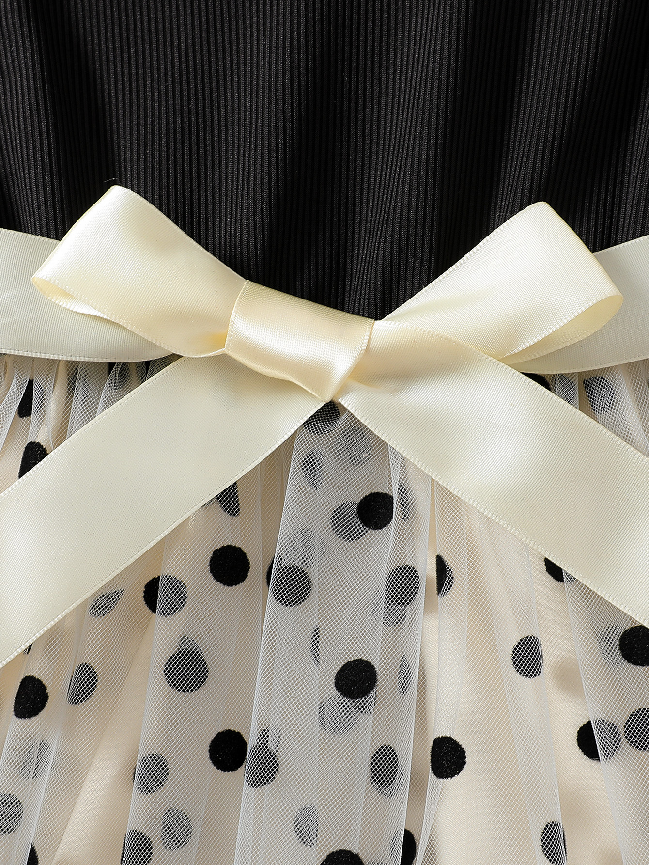 Ls00122 Amazon Cross-Border New Style Girls Spring and Autum Cardigan with Polka Dot Mesh Vest Skirt Suit - Image 4