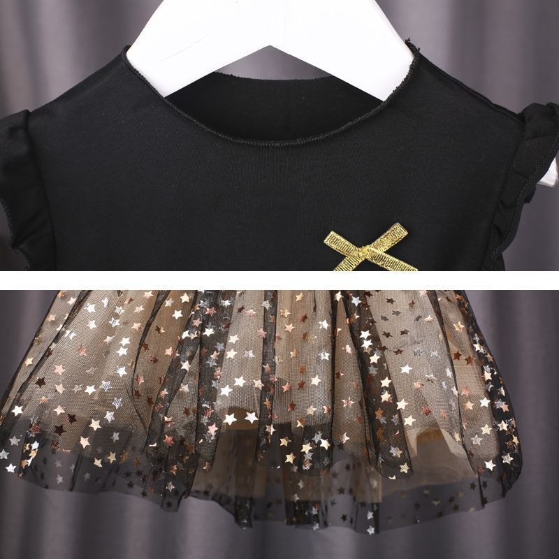 Girls Dress Summer Korean Style Girls Cotton Puffy Skirt Super Fairy Style Star Mesh New Princess Skirt - Image 4