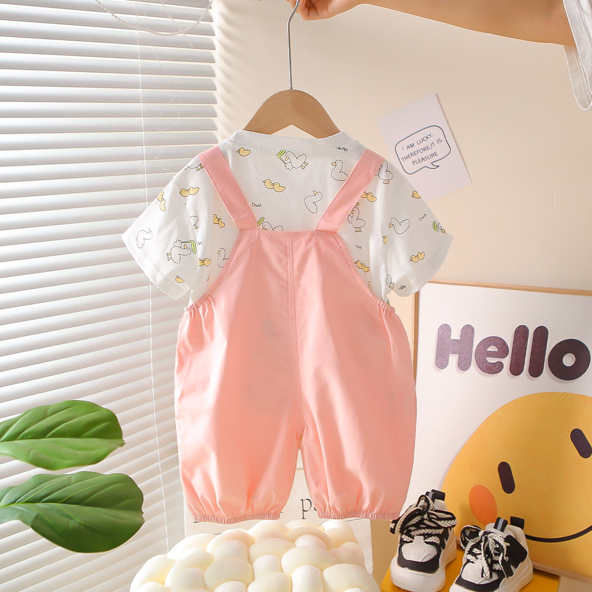 Children's Short-Sleeved Suit Casual Summer New Style Girls Summer Clothes Baby Fashionable Girl Summer Cartoon Suspenders Summer Style - Image 4