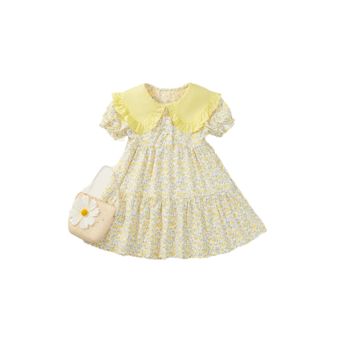 Girls' Floral Dress 2025 Summer New Korean Style Forest Pastoral Style Baby Dress with Bag for Toddlers - Image 5