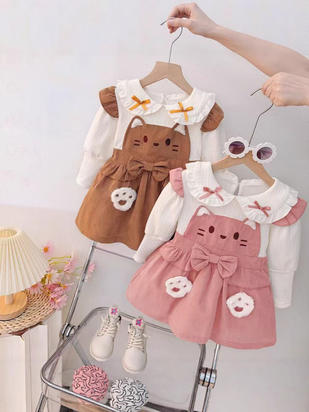 Girls' Cartoon Dress 2025 Autumn New Spring and Autumn Princess Baby Strap Stylish Children's Fresh Trendy - Image 3