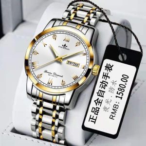 Factory Direct new watch fashion business luminous double calendar quartz stainless steel waterproof men's watch with watch