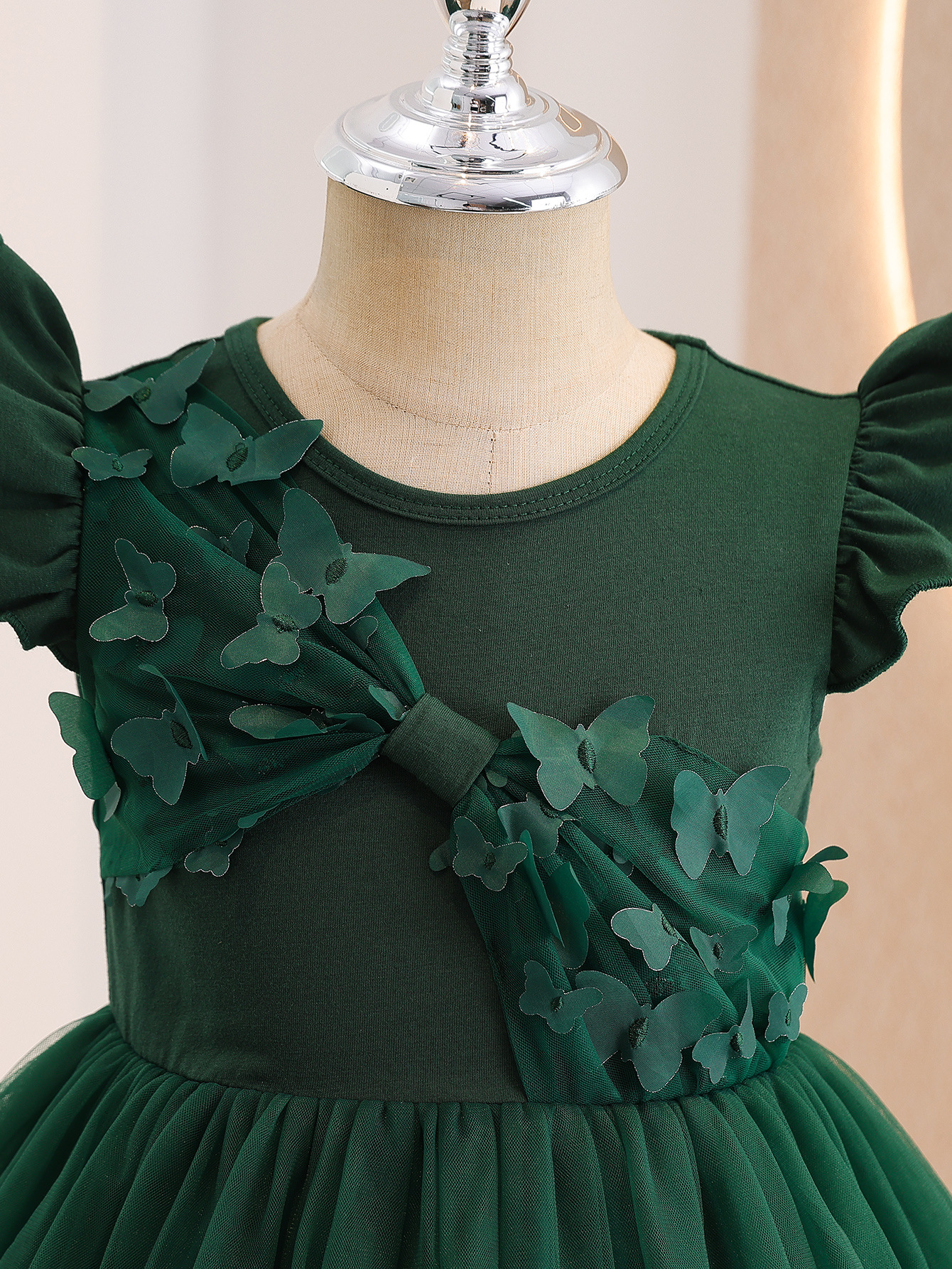 L00147 Cross-Border Girls' Children's Clothing Wholesale Personalized 3D Stereo Bow Mesh Dress - Image 3