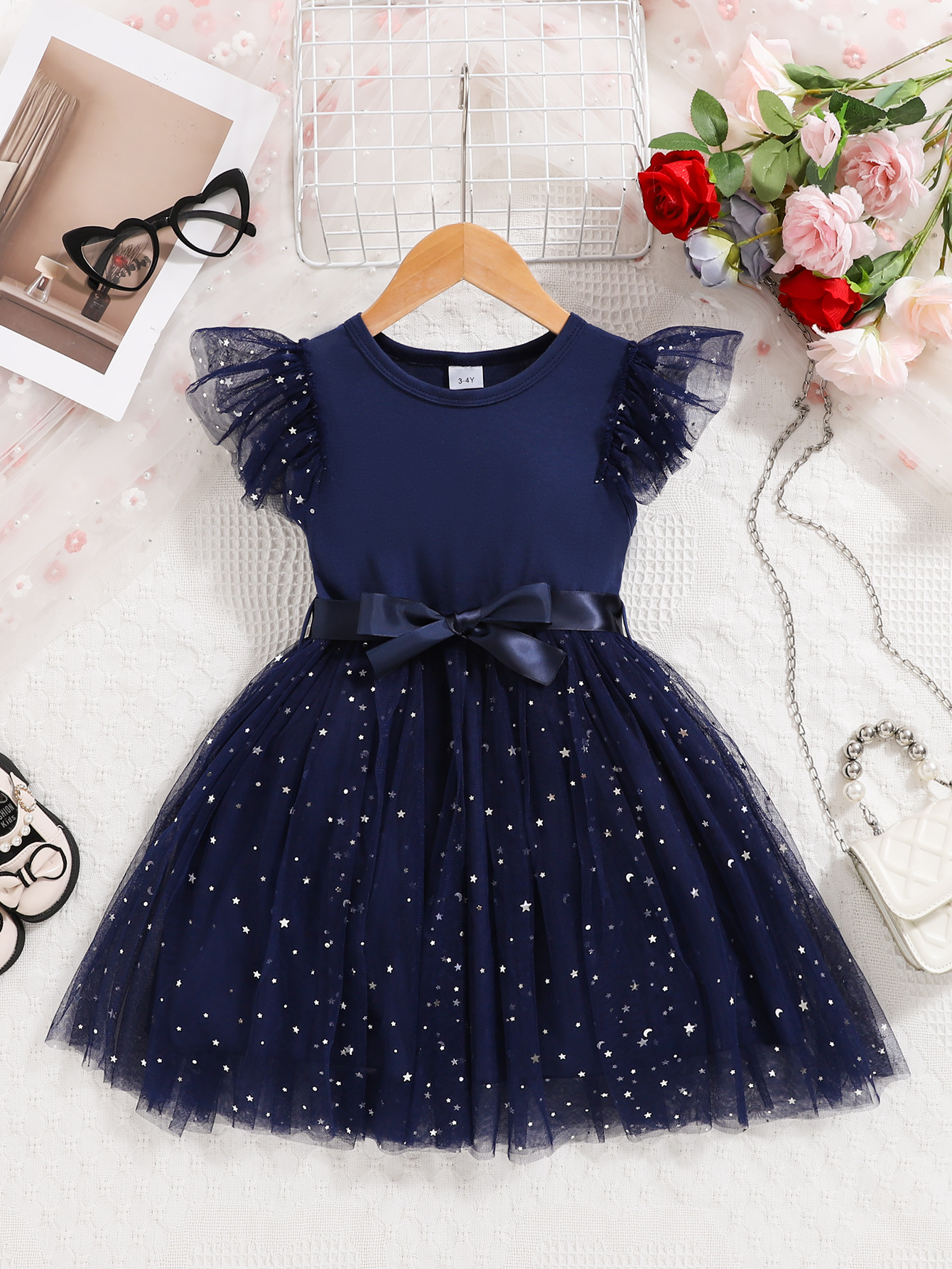 Ls00011 Amazon Cross-Border Children's Clothing Wholesale Girls' Multi-Color Elegant Mesh Dress Wedding Performance Belt - Image 2