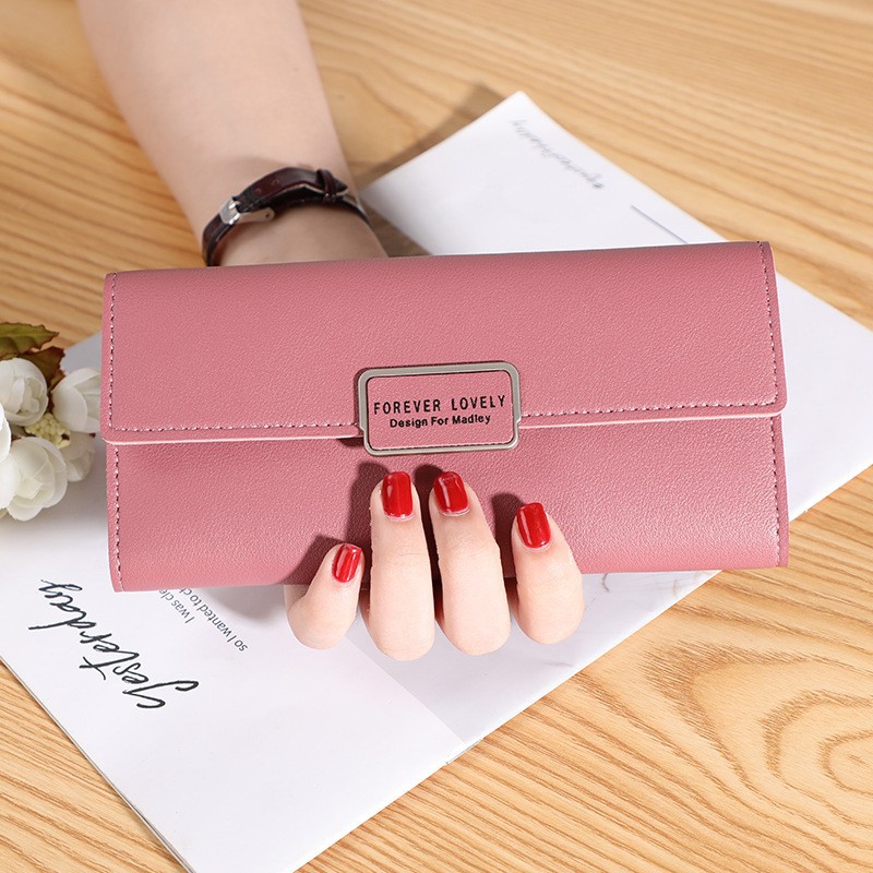 Women's Wallet Korean version Checkered Clasp Clutch Multi-Card Slot Pu Leather Wallet Card Holder - Image 2