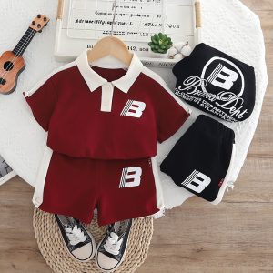 Children's Clothing Boys Summer Short-Sleeved Suit 2025 New Style Kidsren's Handsome and Fashionable Summer Clothes Baby Fashionable Clothes Trendy Batch