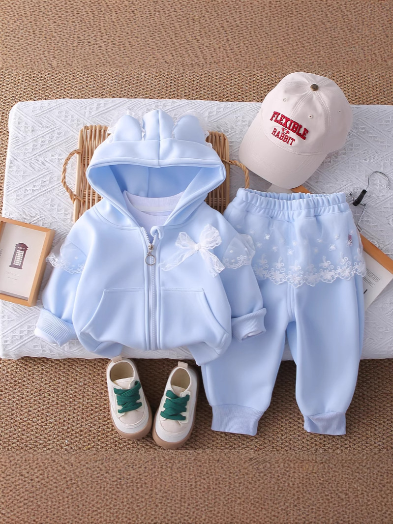 Baby Autumn Clothing Set, New Style, Girls' Sports Sweatshirt, Casual Kidsren's Two-Piece Set, Baby Spring and Autum Clothes - Image 3