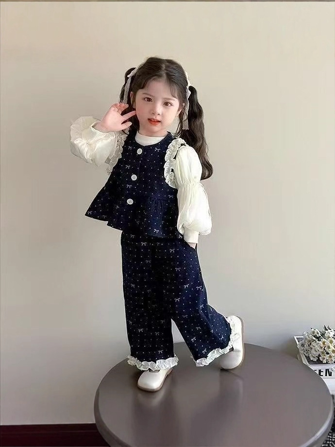 Girls Suit Spring & Fall 2025 New Style Baby Girl Accessible Luxury Three-Piece Set Korean Style Autumn Kidsren's Clothes - Image 3
