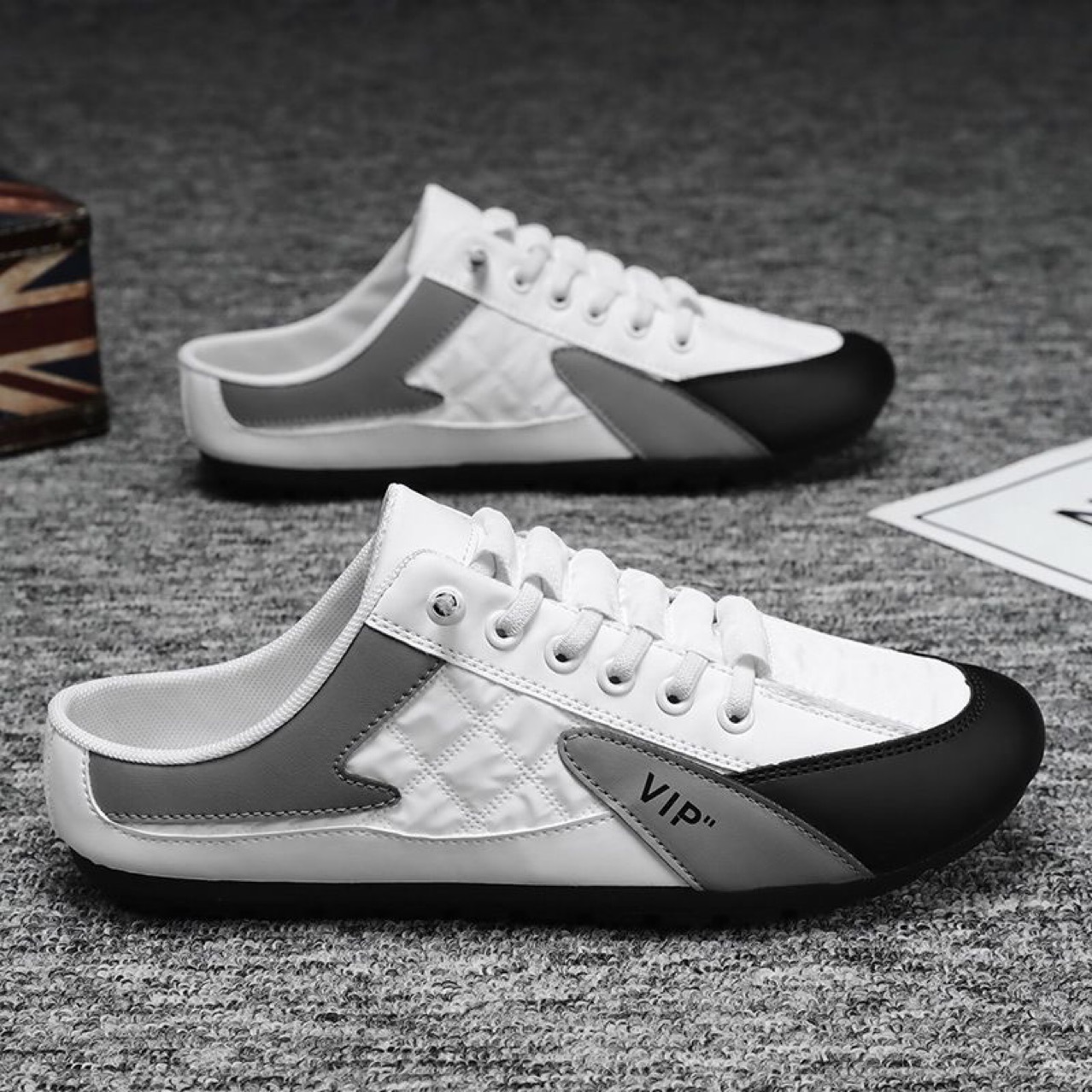 Cross-Border Pu Men's Shoes, Summer Breathable Sports Slip-On Casual Sneakers, Men's Soft-Soled Non-Slip Driving Lazy Shoes - Image 2
