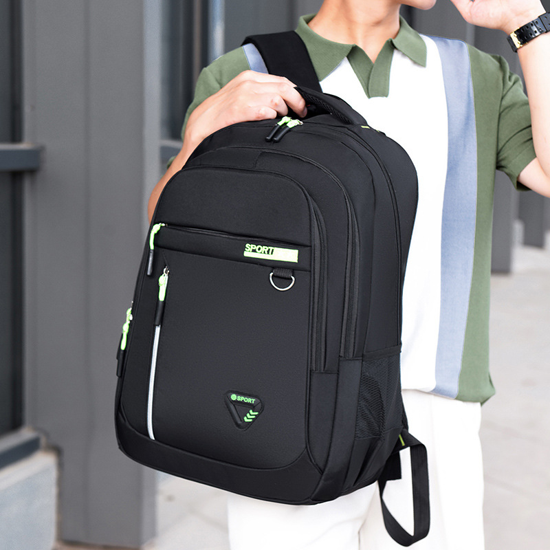 Cross-Border Men's Backpack Large Capacity Solid Color Business Travel Bag Fashion Trendy College Student Bag - Image 3