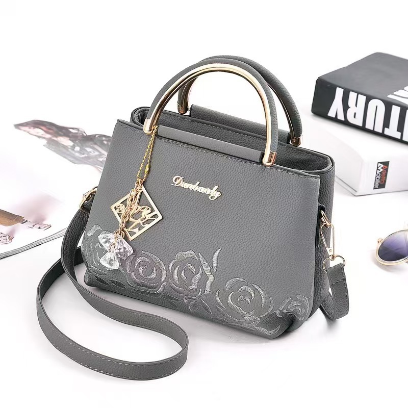 Foreign trade women's bag simple fashion handbag texture embroidery line small square bag practical commuter shoulder messenger bag - Image 2