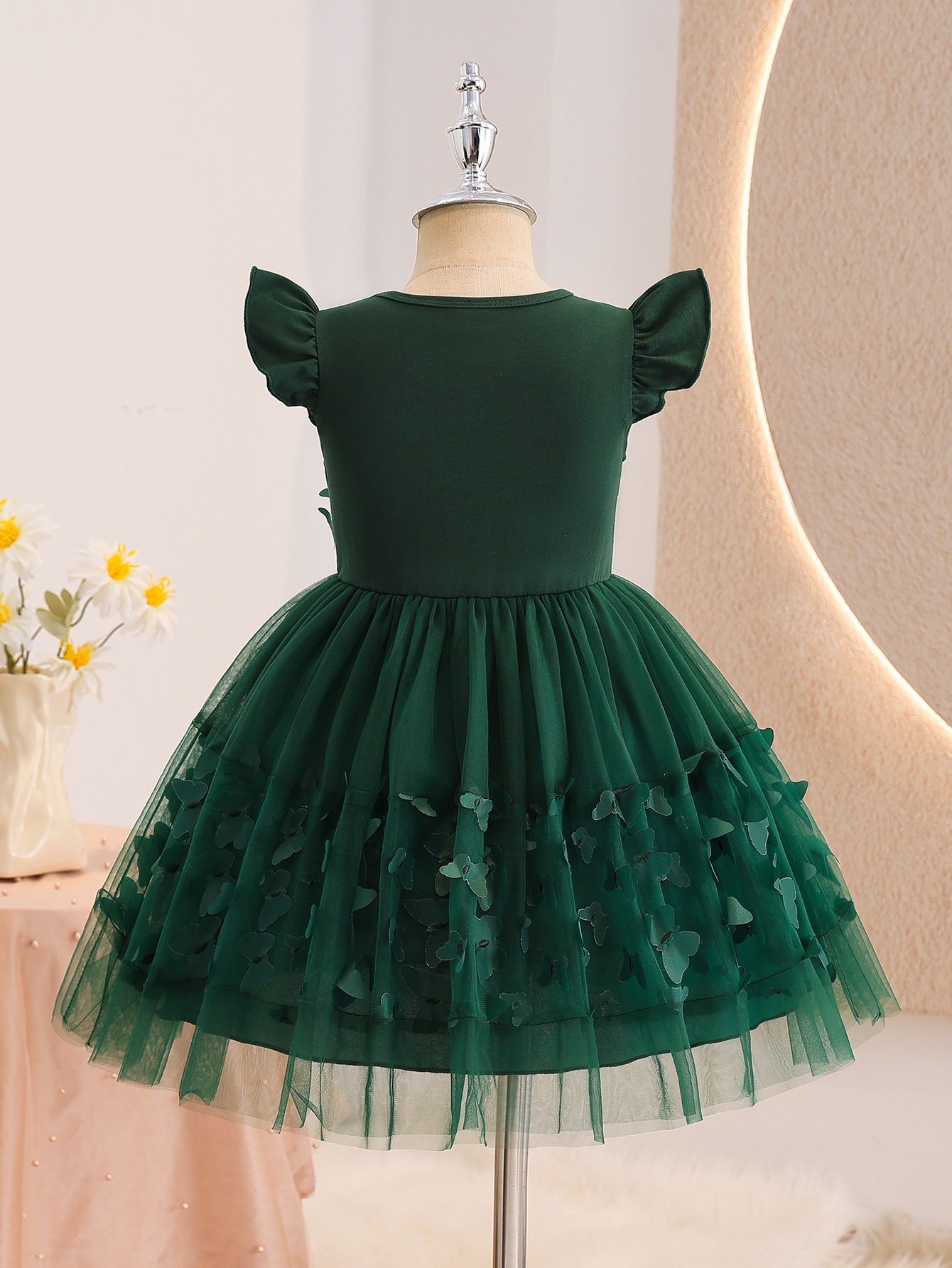 L00147 Cross-Border Girls' Children's Clothing Wholesale Personalized 3D Stereo Bow Mesh Dress - Image 2