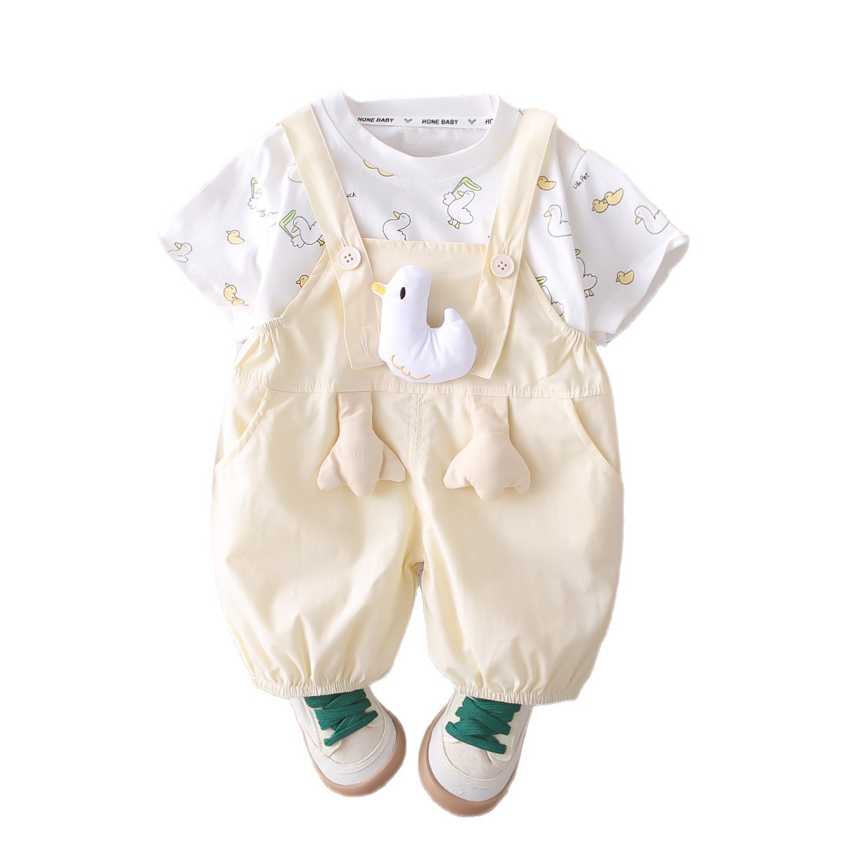 Children's Short-Sleeved Suit Casual Summer New Style Girls Summer Clothes Baby Fashionable Girl Summer Cartoon Suspenders Summer Style - Image 5