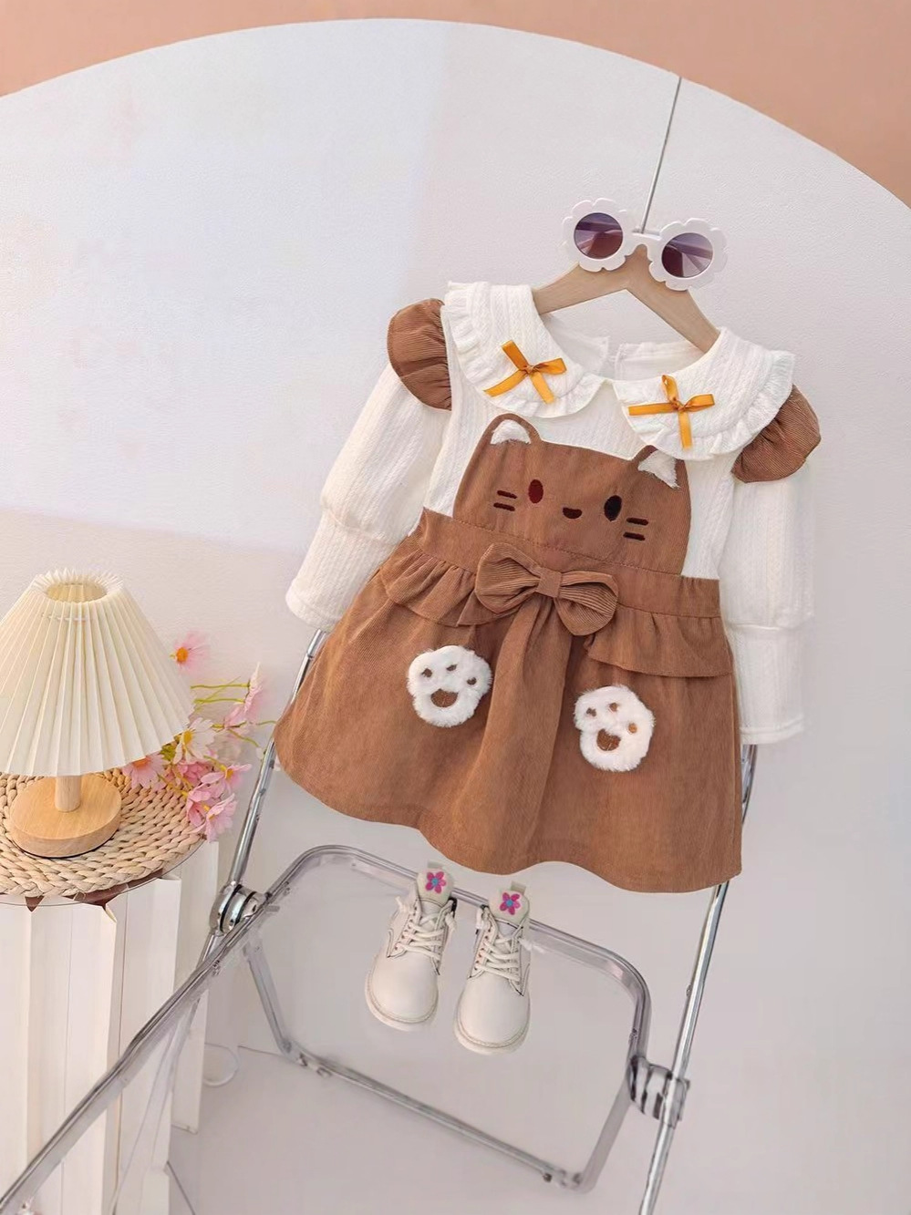 Girls' Cartoon Dress 2025 Autumn New Spring and Autumn Princess Baby Strap Stylish Children's Fresh Trendy