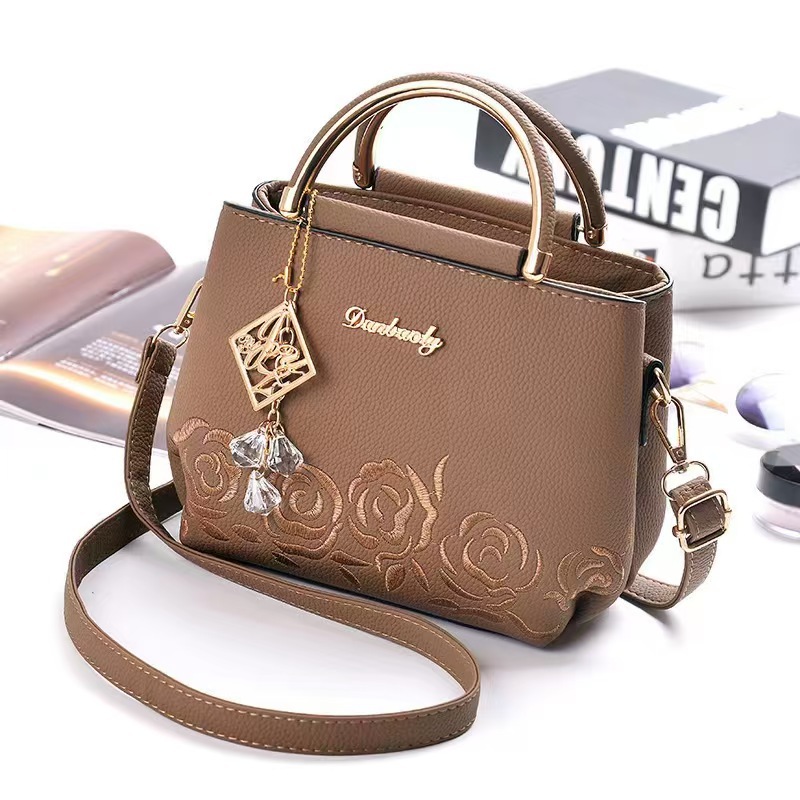 Foreign trade women's bag simple fashion handbag texture embroidery line small square bag practical commuter shoulder messenger bag - Image 3