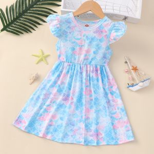 New Style Flying Sleeve Dress for Children and Middle-Aged Children, Princess Dress for Girls