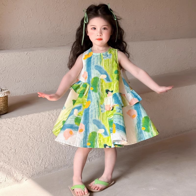 Girls Gradient Color Rainbow Slip Skirt dress Summer Sanya Seaside Beach Skirt Travel Photo Card Wear - Image 3