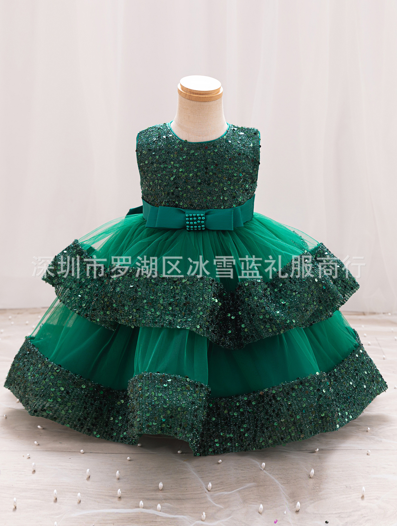 Foreign Trade New Children's Birthday Sequin Princess Dress Baby Girl's Birthday Banquet dress Dress