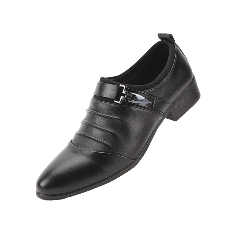Men's Leather Shoes, One-Legged White Shoes, Casual Wedding Photo Performance Shoes, Summer Men's Shoes, Youth Korean Style Formal Shoes - Image 5