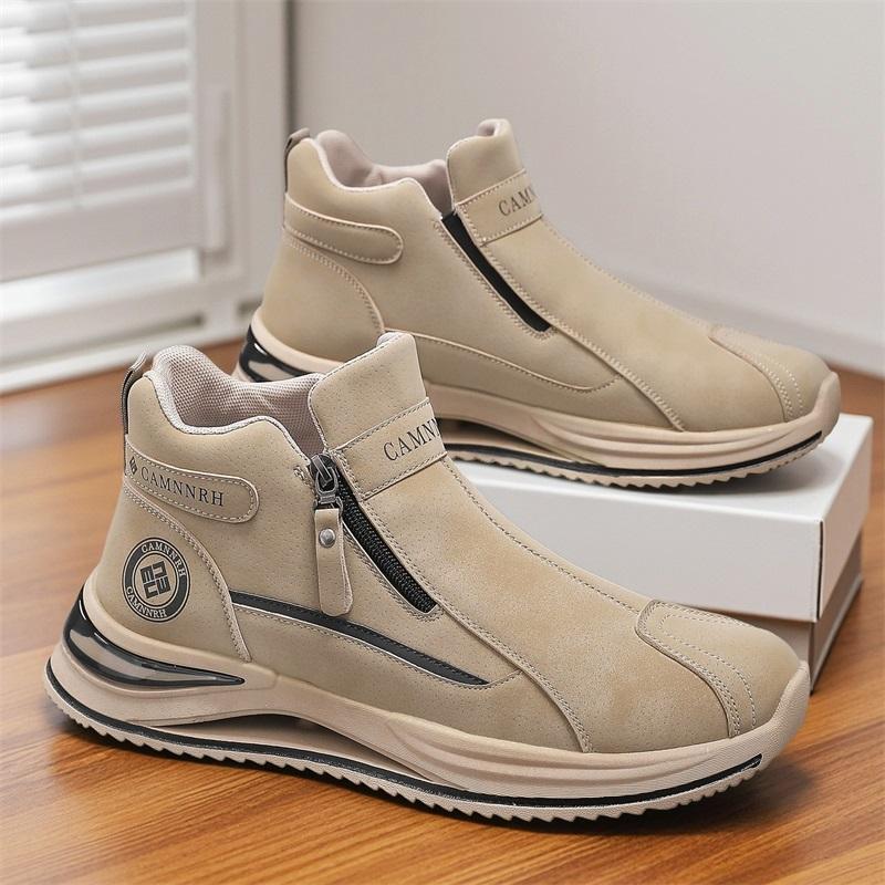 Autumn and Winter New High-Top Martin Boots British Style Workwear Motorcycle Shoes Thick-Soled Slip-On Casual Shoes Trendy Shoes Outdoor Men's Shoes - Image 5