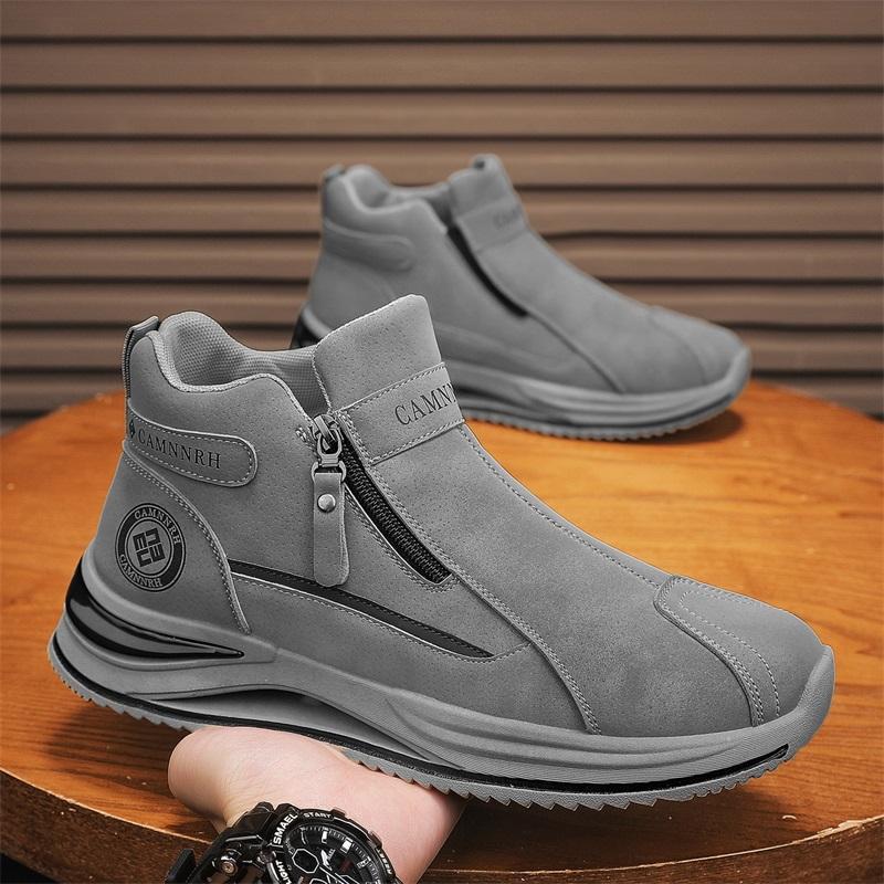 Autumn and Winter New High-Top Martin Boots British Style Workwear Motorcycle Shoes Thick-Soled Slip-On Casual Shoes Trendy Shoes Outdoor Men's Shoes - Image 3