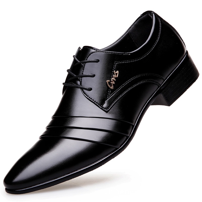 Men's Leather Shoes Young Middle-aged Casual Fashion Men's Shoes Soft Sole Non-slip Pointed Leather Shoes Business Dress Shoes - Image 5