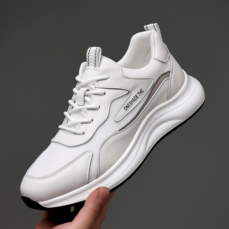 Men's Soft-Soled Casual Leather Shoes, Men's Versatile Mesh Sports Shoes, Outdoor Travel Shoes, Dad Shoes, Trendy Shoes - Image 3