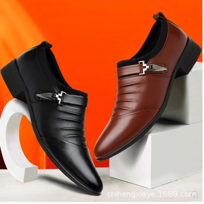 Dress pointed four seasons shoes new business casual men's leather shoes soft leather shoes breathable men's leather shoes a generation of hair - Image 3