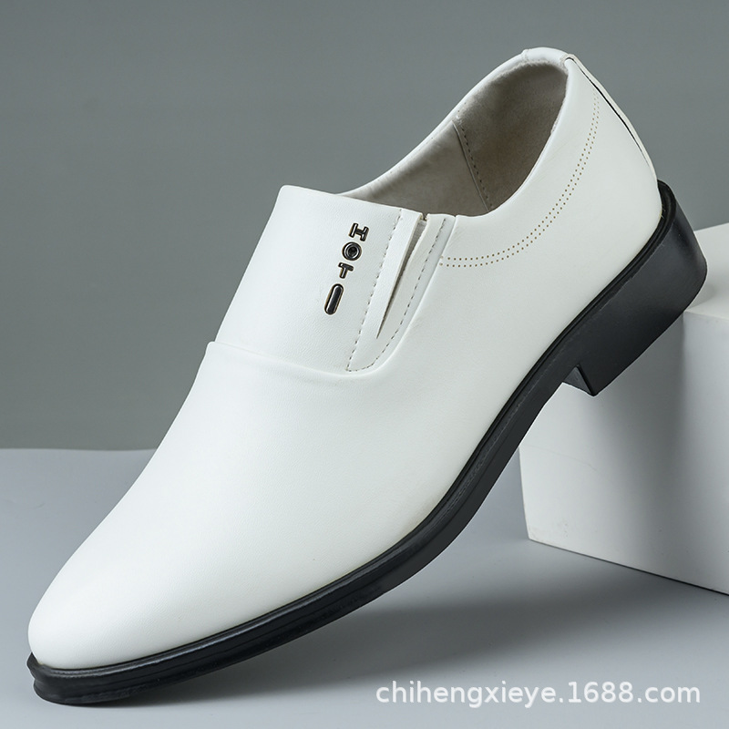 Cross-border factory direct 2024 autumn and winter new British business men's white leather shoes fleece-lined warm casual men's shoes - Image 4