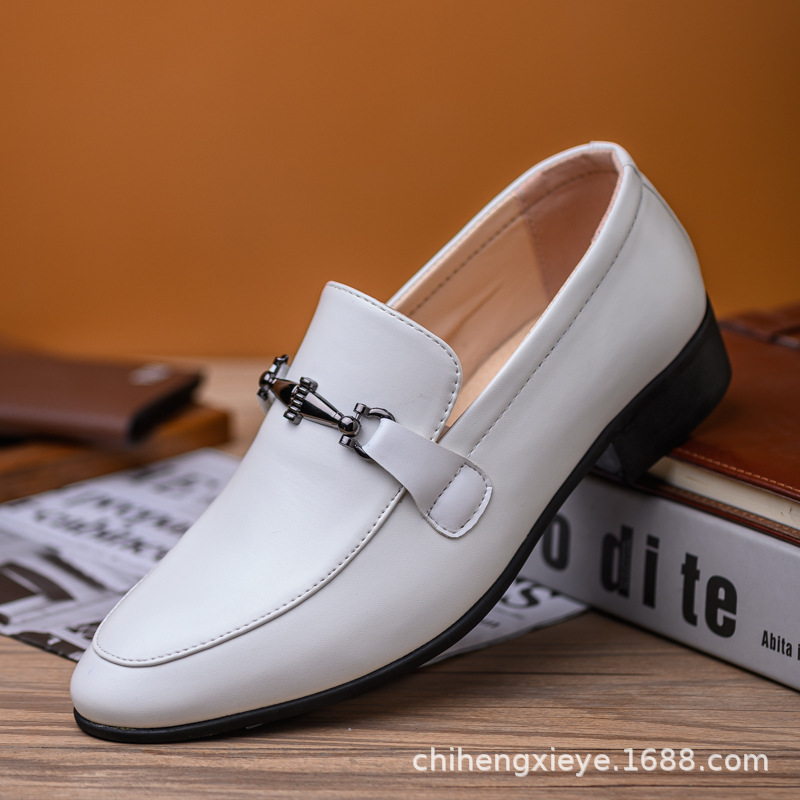 British Pointed-Toe Business Leather Shoes, Casual Breathable Men's Shoes, Horsebit Loafers, High-End Handsome Trendy Leather Shoes - Image 4