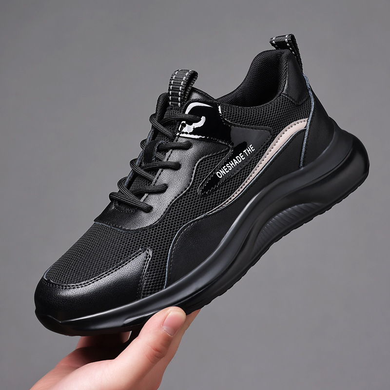 Men's Soft-Soled Casual Leather Shoes, Men's Versatile Mesh Sports Shoes, Outdoor Travel Shoes, Dad Shoes, Trendy Shoes - Image 4