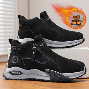 2025 Fashionable Winter New Snow Boots Men's Cotton Shoes Warm and Wear-Resistant Low-Top Fleece-Lined Thickeneded Men's Shoes Cotton Boots
